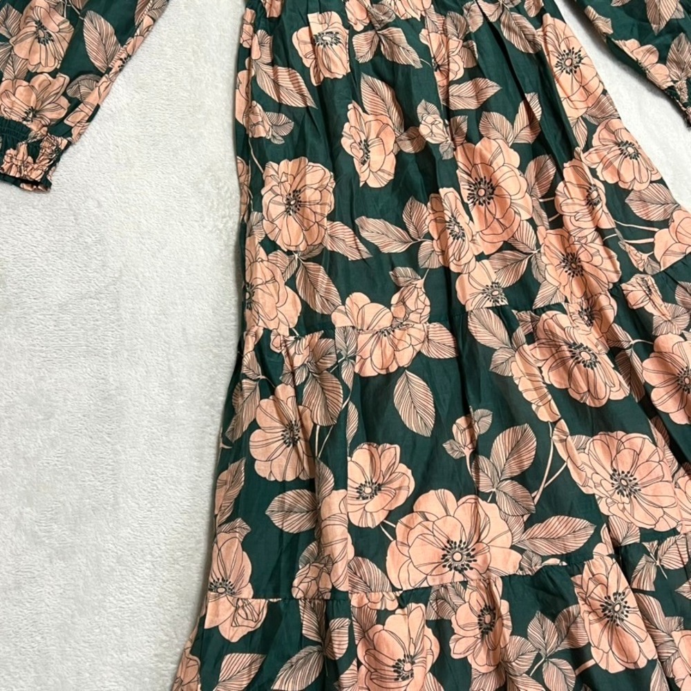 Vineyard Vines Dress Women's XS Warren Floral Long Sleeve Smocked Midi NWT - Picture 3 of 15